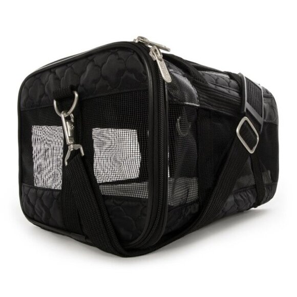 Pet Carrier, Black Lattice Stitching, Small - Picture 1 of 11